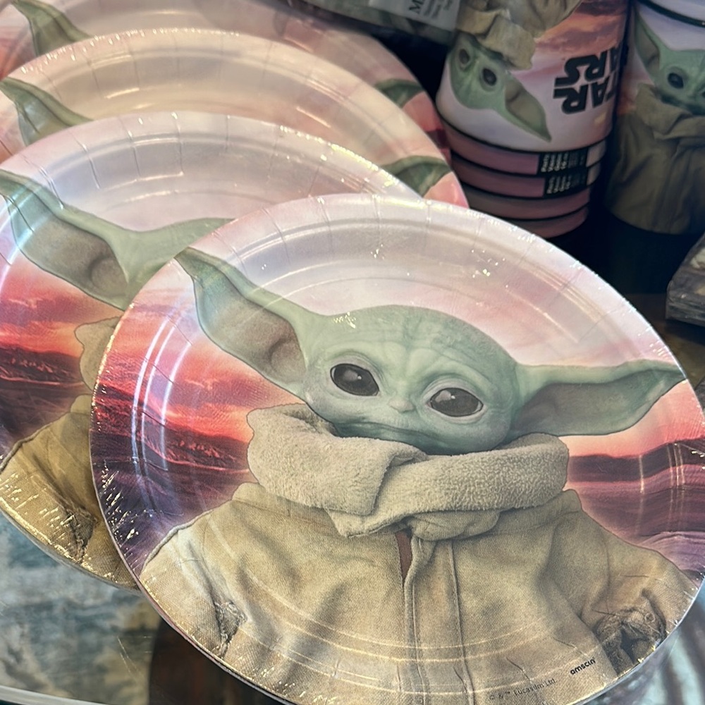 Star Wars Mandorlian baby yoda child party supplies Tableware bundle Birtheday - Picture 4 of 10